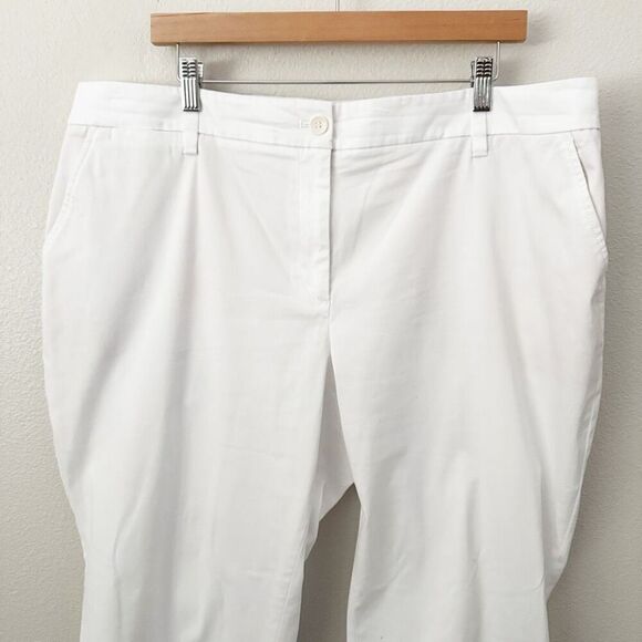 TALBOTS | White The Perfect Chino Curvy Ankle Pants Straight Cut | Size 18W Peti - Picture 3 of 7